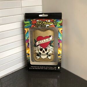 NWT Ed Hardy by Christian Audigier faux leather protective sleeve for an iPhone